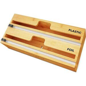 2 in 1 Wrap Organizer with Cutter and Labels, 12" Roll (Natural)